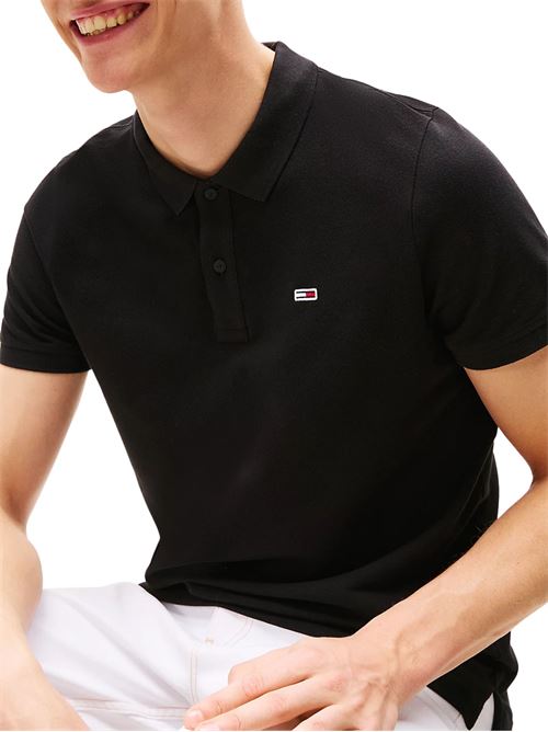 Polo nera in cotone Tommy Jeans | DM0DM20676BDS
